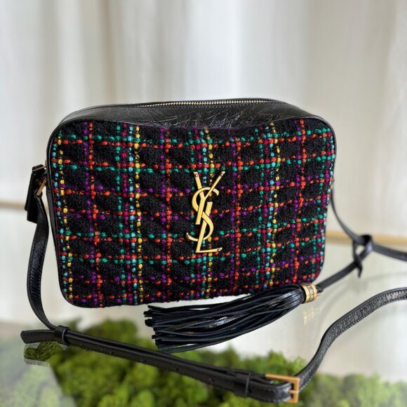 SAINT LAURENT Multicolor Tweed Lou Crossbody - Picture 1 of 8